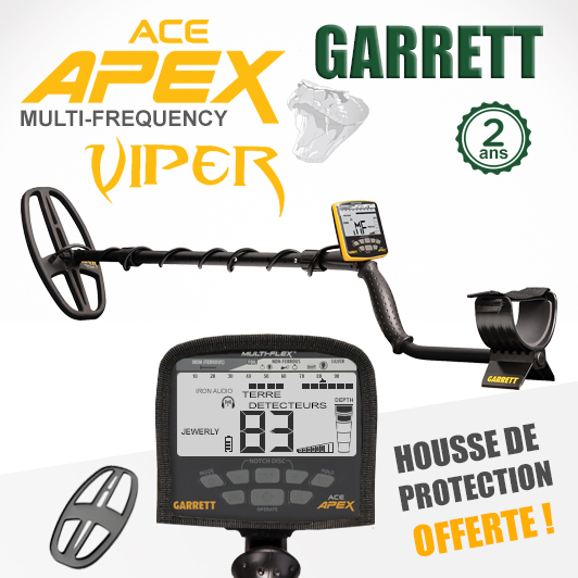 Détecteur De Métaux Garrett ACE Apex - Multi-fréquences, Technologie Multi-Flex, Pour Tous Terrains